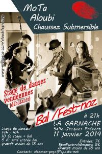 Fest-Noz / Bal Traditionnel. Le samedi 11 janvier 2014 à La Garnache. Vendee.  21H00